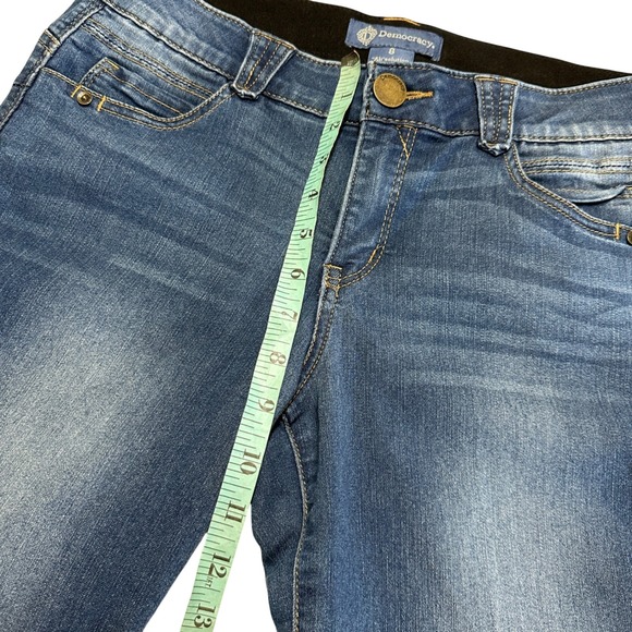 Democracy AB Solution Crop Jeans Womens 8 Dark Wash‎ Blue Denim Stretch Comfort - Picture 10 of 11